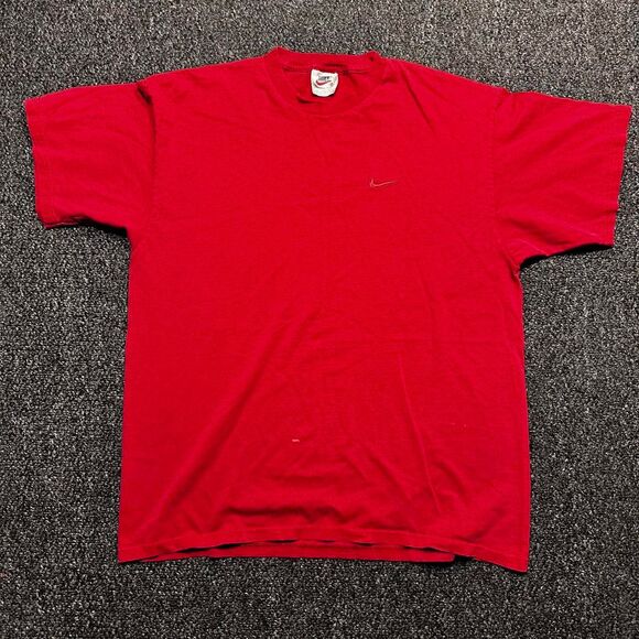 Nike Embroidered Swoosh T-Shirt – Red – Size L - Picture 2 of 7